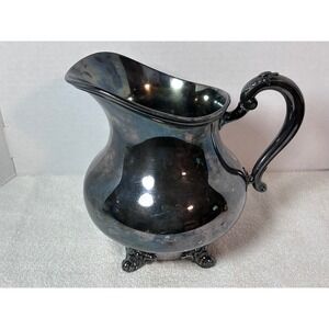 Reed & Barton Silver Plate Water Pitcher Regent 5600 9 H.P. Vintage Footed 8.5in